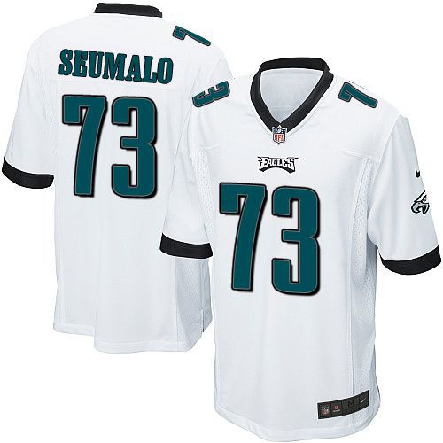 Men Philadelphia Eagles 73 Isaac Seumalo Nike White Game NFL Jersey